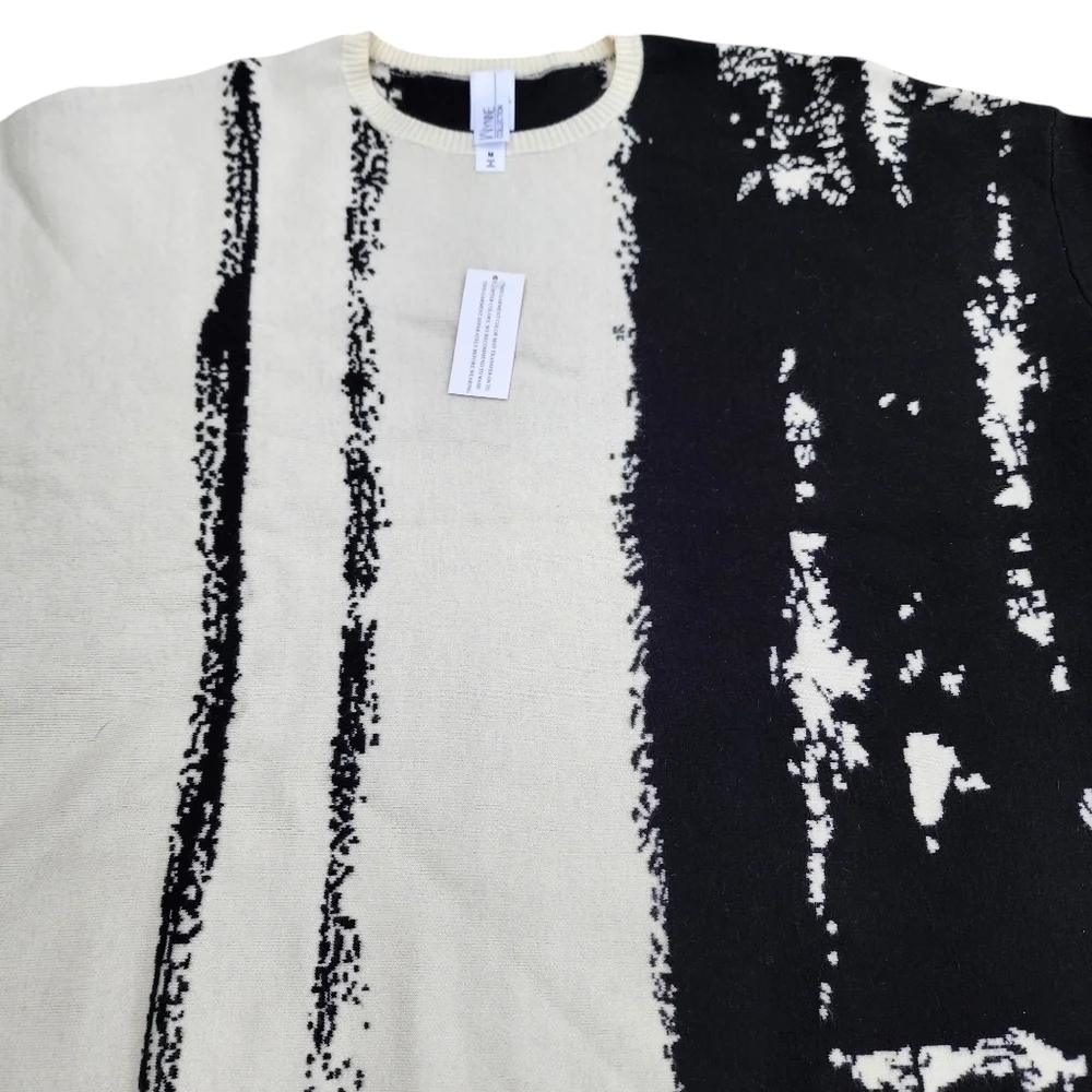 Marla Wynne Wynne Collection Soft KNIT Painted Jacquard Sweater black size Med. - Picture 2 of 7